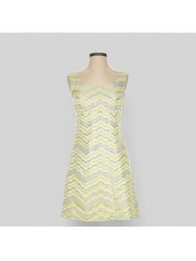 Lilly Pulitzer Adriana Dress Yellow/Silver-size 2-EUC
